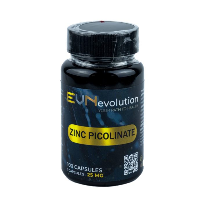 EVN Evolution Zinc Pikolinate, Цинк Піколінат 25 мг, 100 капсул