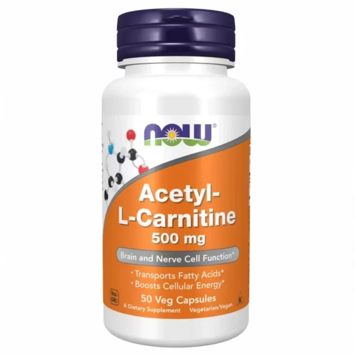 now foods acetyl l carnitine 500mg, Ацетил Л карнітин, 50 вег капсул