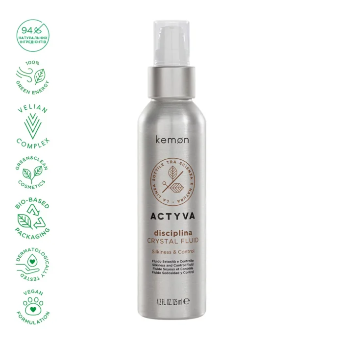 Kemon Actyva Disciplina Crystal Fluid Флюїд для розгладження волосся, 125 мл