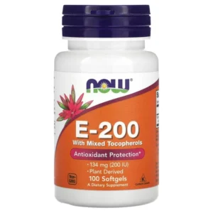 Now Foods E-200, Вітамін Е-200 зі змішаними токоферолами, 100 капсул