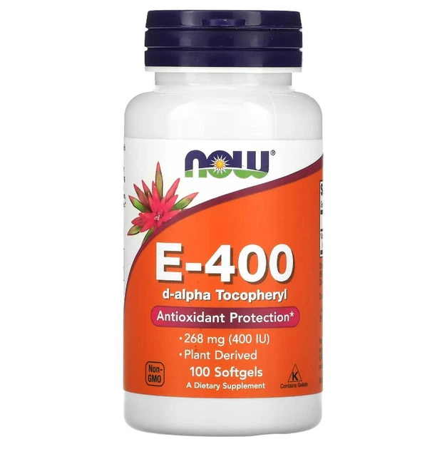 Now Foods E-400, Вітамін E-400, 100 капсул