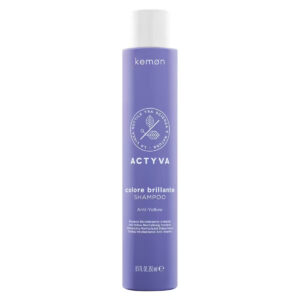 Kemon Actyva Colore Brillante Anti-Yellow Shampoo Шампунь з фіолетовим пігментом для холодного блонду, 250 мл