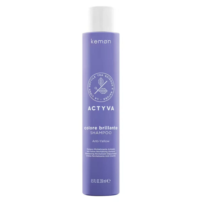 Kemon Actyva Colore Brillante Anti-Yellow Shampoo Шампунь з фіолетовим пігментом для холодного блонду, 250 мл