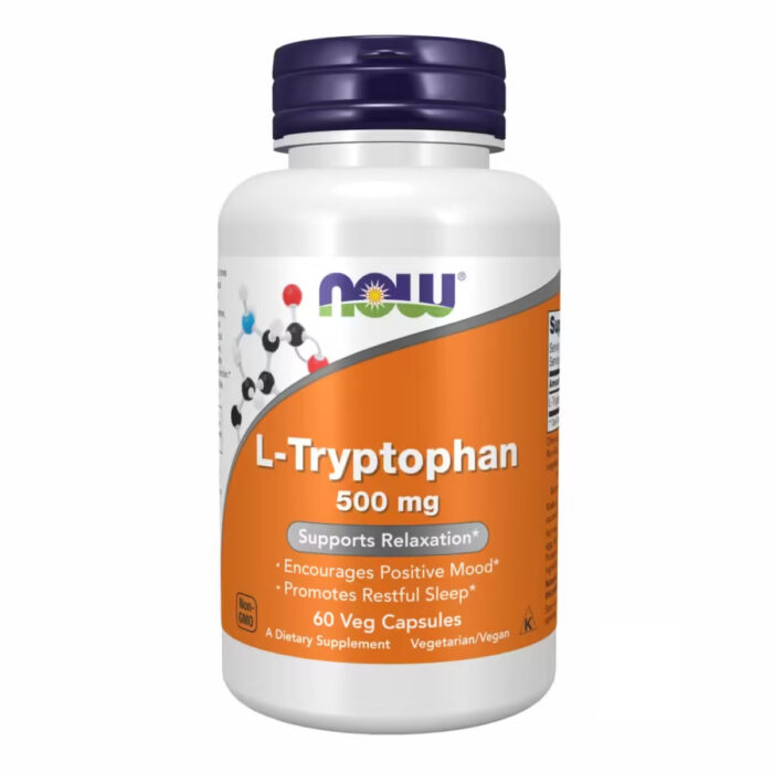 Now Foods L-Tryptophan 500mg, L-Триптофан 500 мг, 60 вег капсул