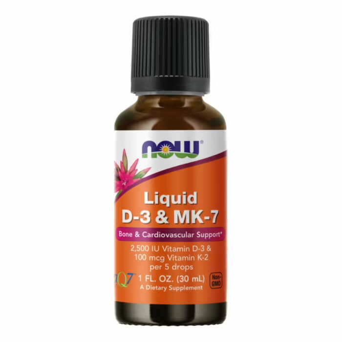 Now Foods Liquid D-3 & MK-7 Вітамін D3 та МК-7 рідина, 30 мл