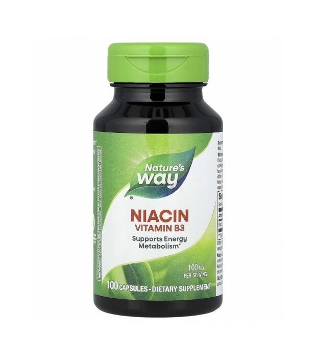 Nature's Way Niacin 100 mg Ніацин (вітамін В3) 100 мг, 100 капсул