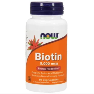 Now Foods Biotin 5000 mcg, Біотин 5000 мкг, 60 вег капсул