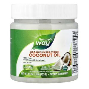 Nature's Way Coconut Oil 100% Organic, Кокосова олія першого віджиму, 453 г