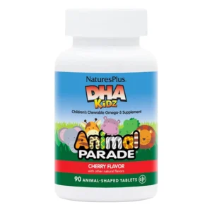 Natures Plus Animal Parade DHA for Kids Жирні кислоти, 90 жувальних таблеток - Вишня