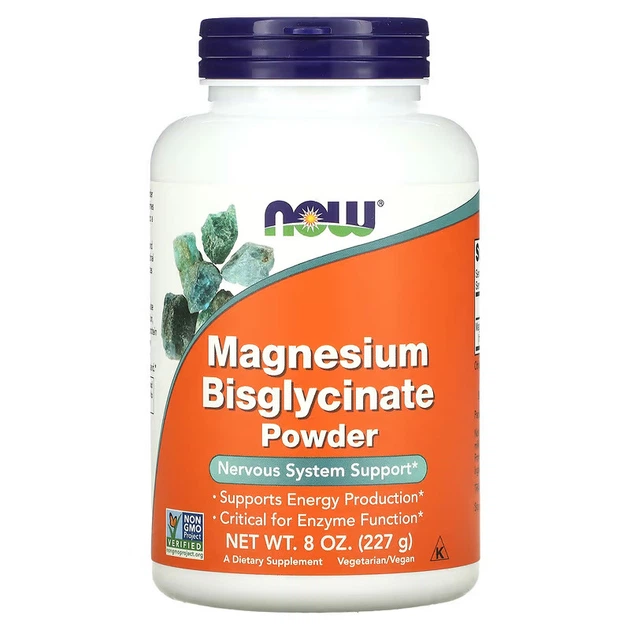 Now Foods Magnesium Bisglycinate Powder Бісгліцинат магнію в порошку, 227 г
