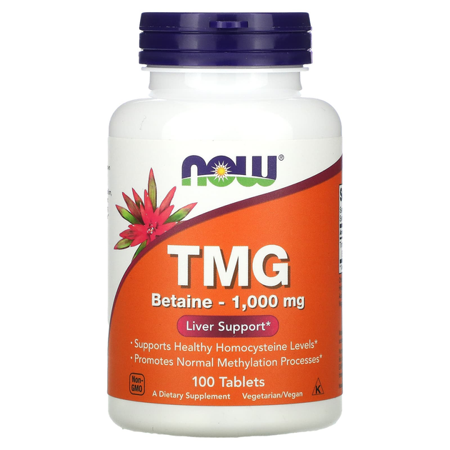 Now Foods TMG Betaine - 1000mg, Триметилгліцин, 1000 мг, 100 таблеток