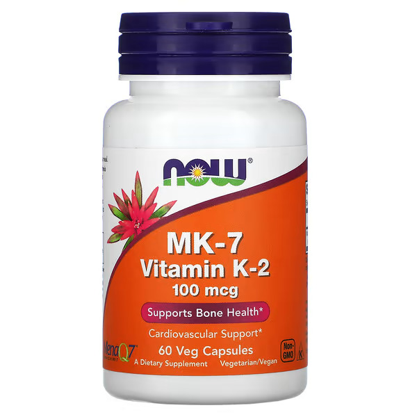 Now Foods Vitamin K-2 MK-7, Вітамін К2 100 мкг, 60 вег капсул