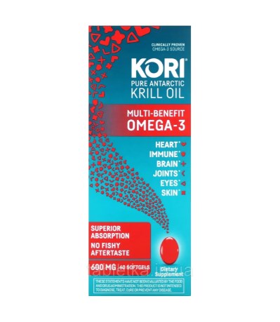 Kori Pure Antarctic Krill Oil Multi-Benefit Omega-3 (600mg), Олія криля, 60 капсул