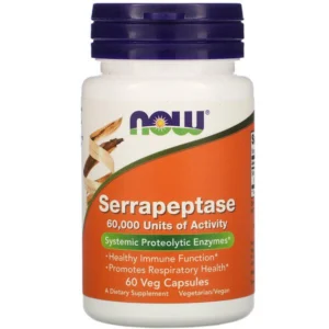 Now Foods Serrapeptase 60000, Серрапептаза, 60 вег капсул