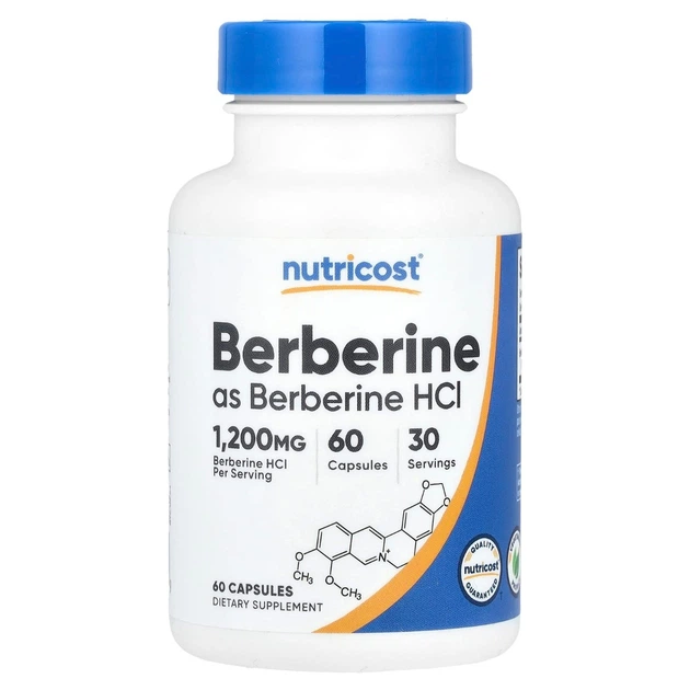 nutricost berberine, Берберін, 500 мг, 60 вег капсул