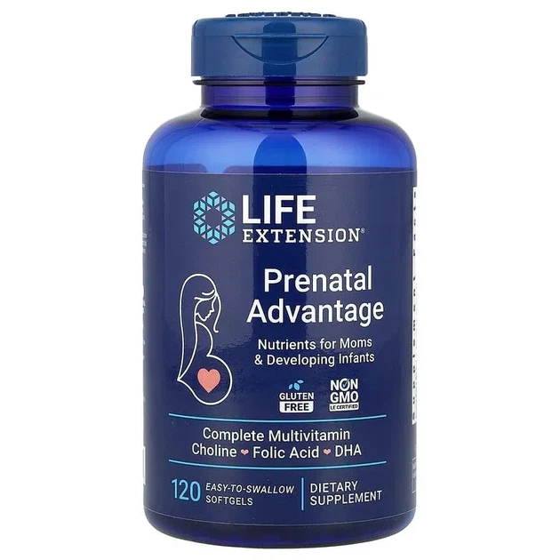 Life Extension Prenatal Advantage Вітаміни для вагітних, 120 капсул